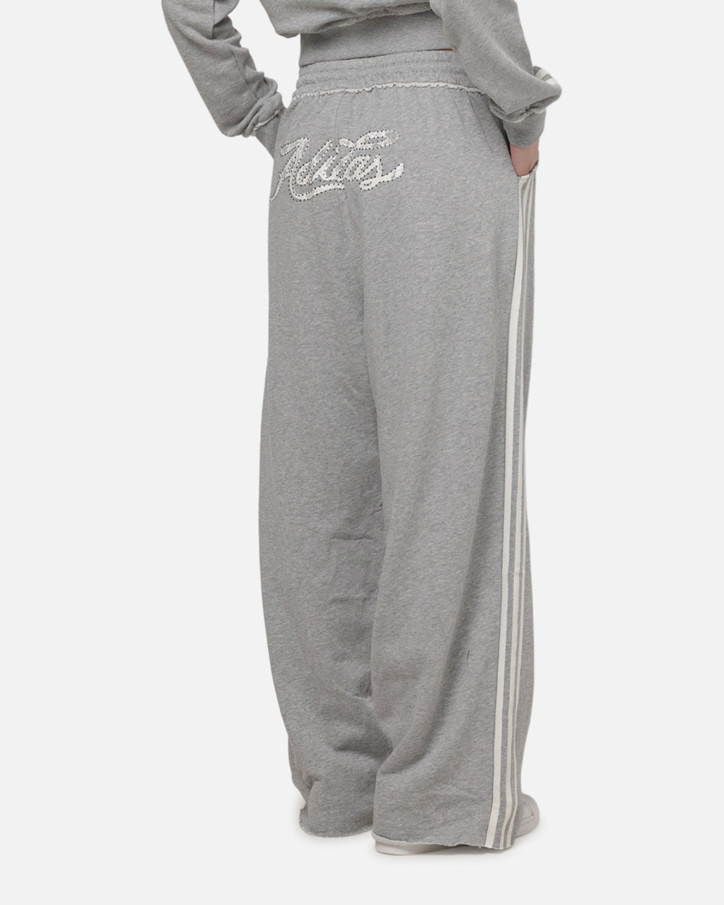 Adidas Women's Graphic Loose Sweat Pants Medium Grey Heather