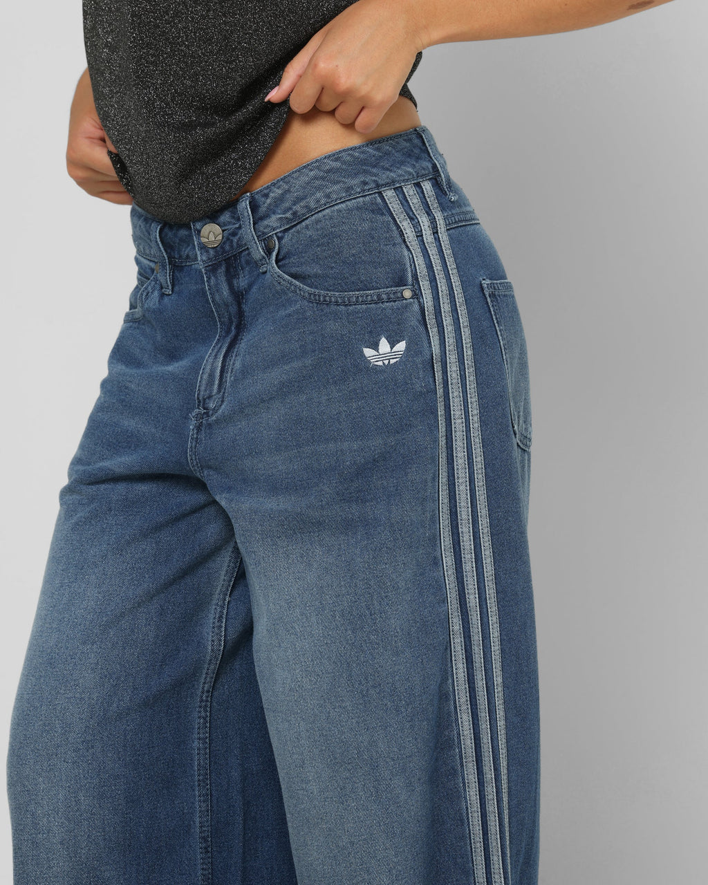 Adidas Women's Denim Wide Pants Indigo Denim