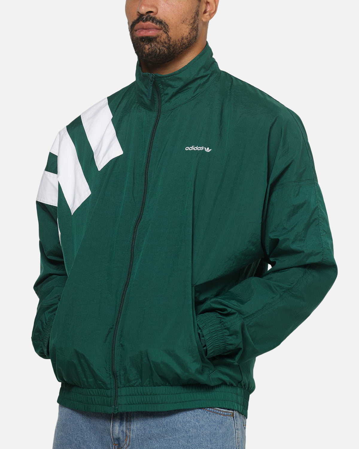Adidas Archive Blocked Track Top Jacket Green