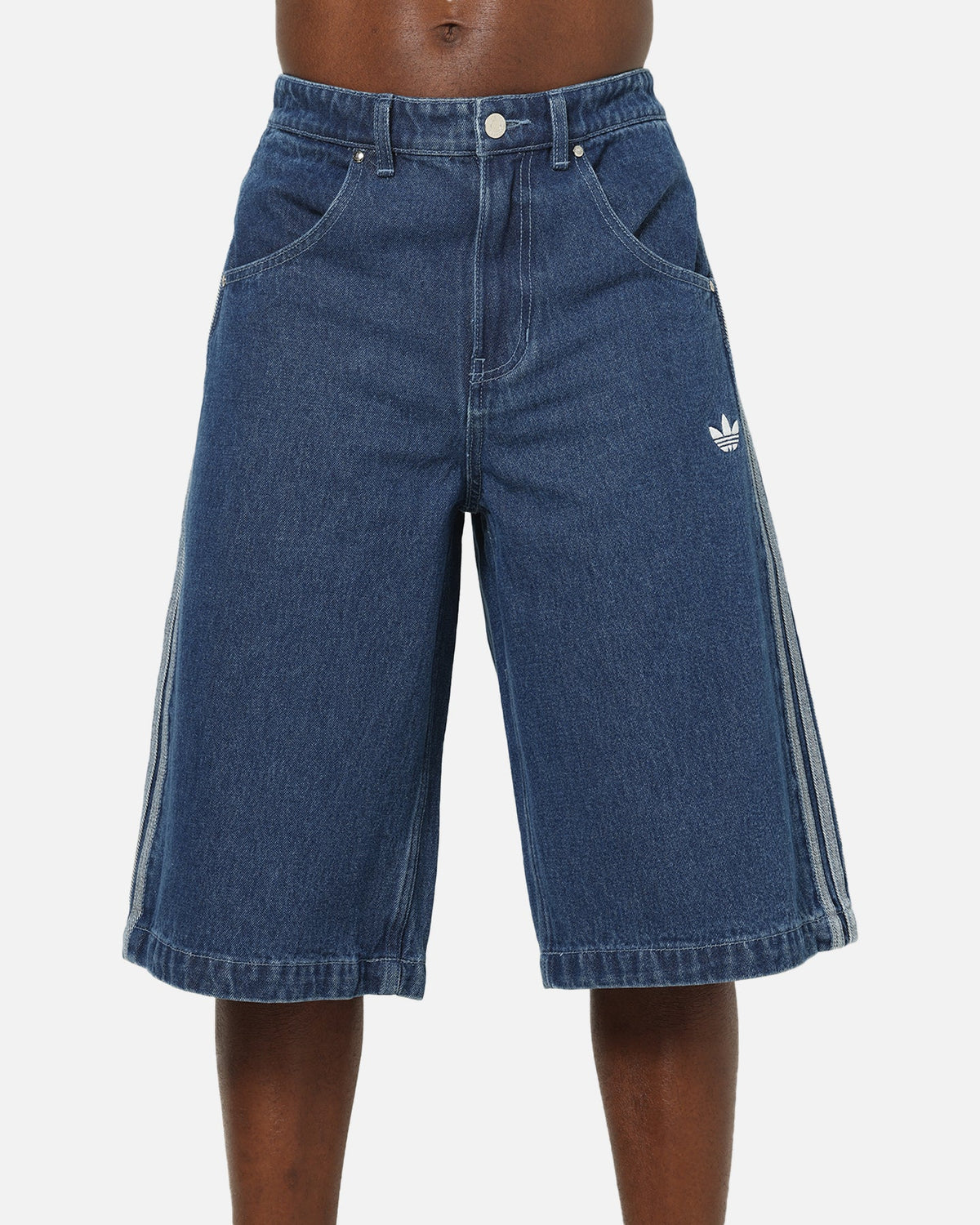 Adidas Firebird Denim Shorts Blue Denim