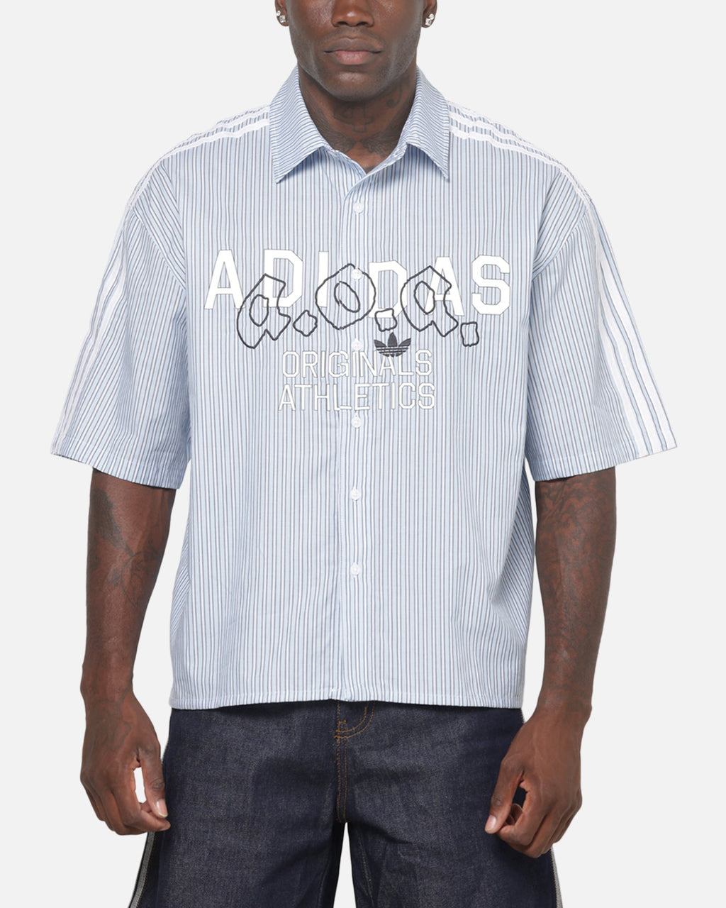 Adidas Originals Poplin AOA Button Up Shirt Night Indigo