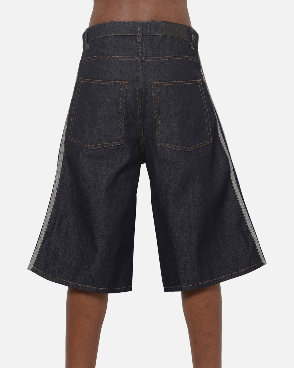 Adidas  Adicolor Jorts Mid-Rise Straight Leg Firebird Shorts Indigo Denim