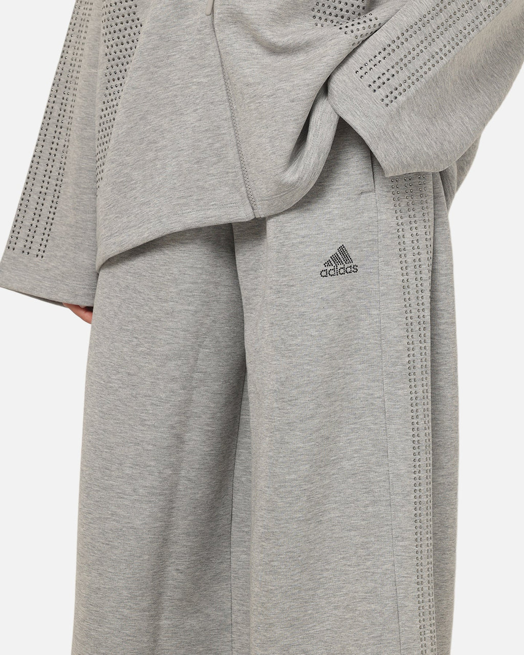 Adidas Women's Teamgeist Rhinestone Track Pants Grey Marle