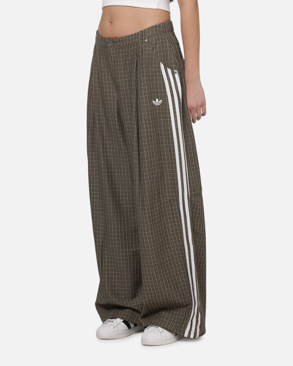 Adidas Women's Checks Trousers Olive